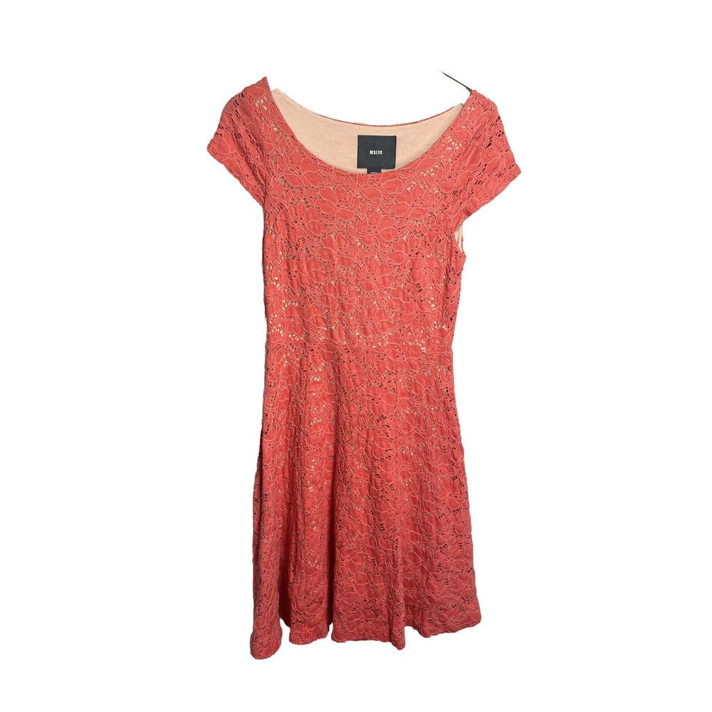Maeve Anthropologie Womens Dayflower Lace Crochet Midi Dress Pink Size Small
